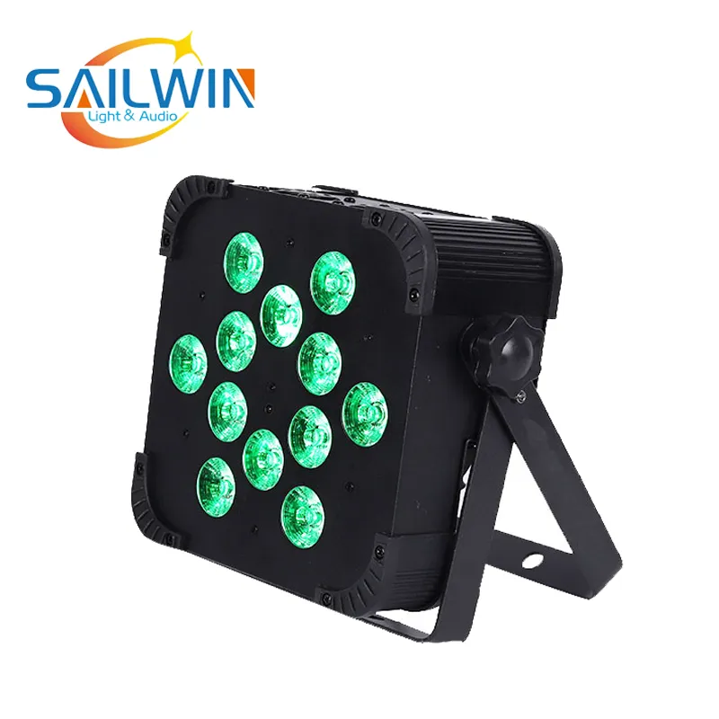 UK Warehouse 12*15W 5in1 Rgbaw Wireless LED Stage Flat PAR Light