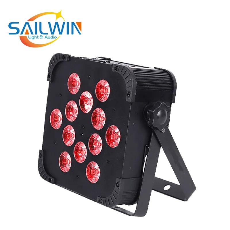 UK Warehouse 12*15W 5in1 Rgbaw Wireless LED Stage Flat PAR Light