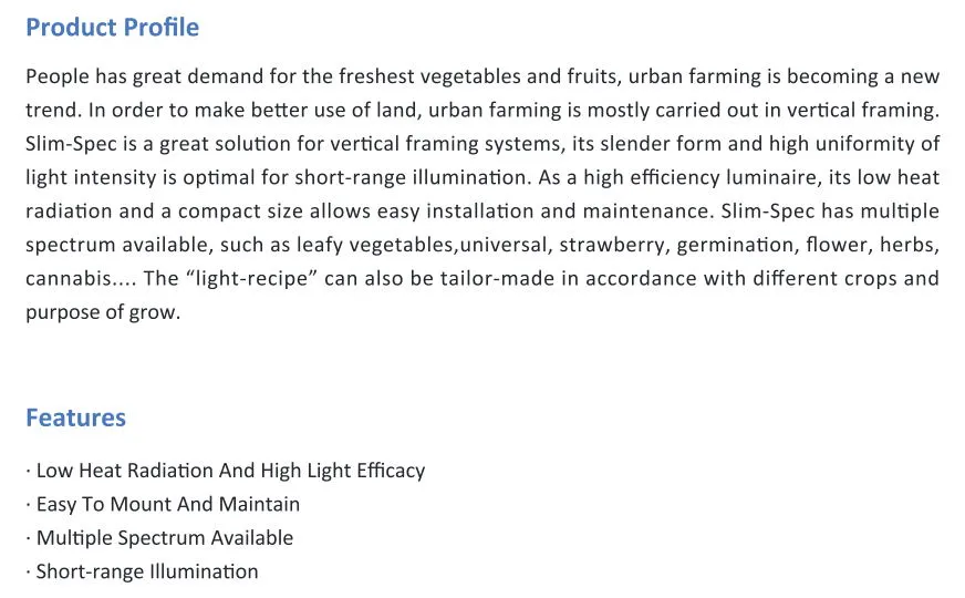 Vertical Farming Hydroponic System Greenhouse 80W 110W LED Grow Light