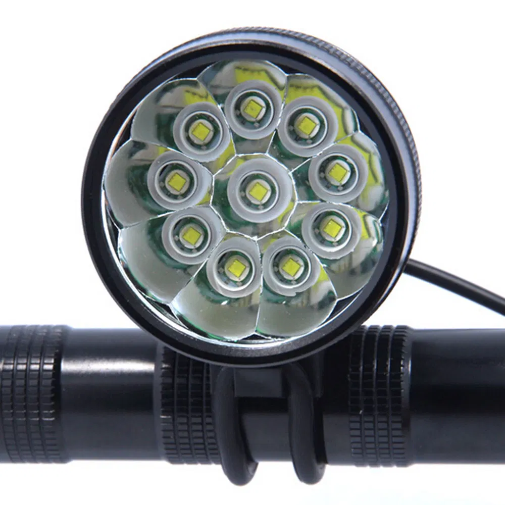 Waterproof 18000lm Max Cool White Long Shot Xml 10 LED CREE T6 Bike Light