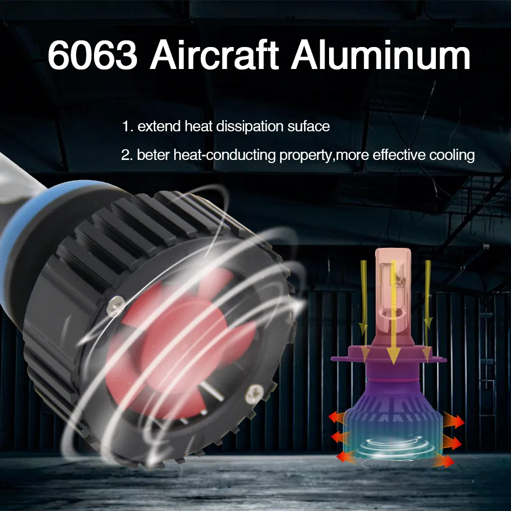 Waterproof IP68 Phi- Zes Chips High Lumens 8000lm T8 H4 Head Lamp Auto Car Light for Jetta 2021
